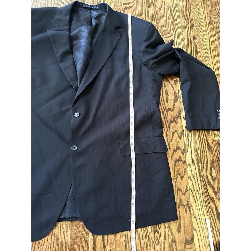 VTG Brooks Brothers Blazer 50L Black Wool Sport Coat Suit Jacket Brooksease flaw - Picture 10 of 15